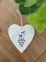 A Baby Fills a Space in Your Heart Porcelain Heart Hanger